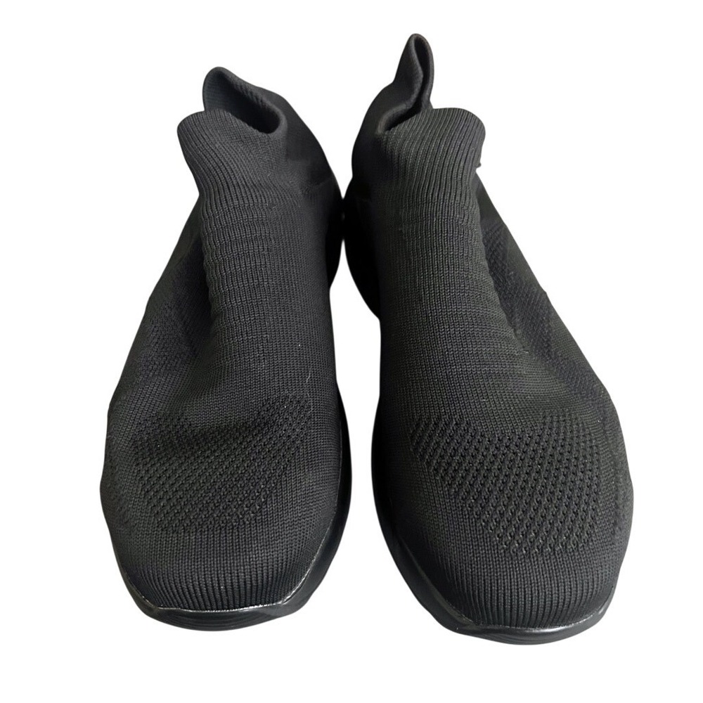 Larnmern Work Steel Toe Safety Shoes Black Knit Slip On Air Cushion Sneakers